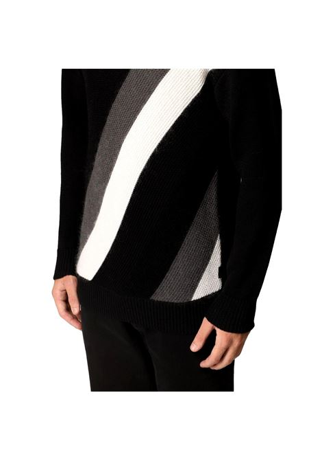 Wool blend sweater with striped detail EMPORIO ARMANI | sweaters | 6K1MT7 1MD7Z0999